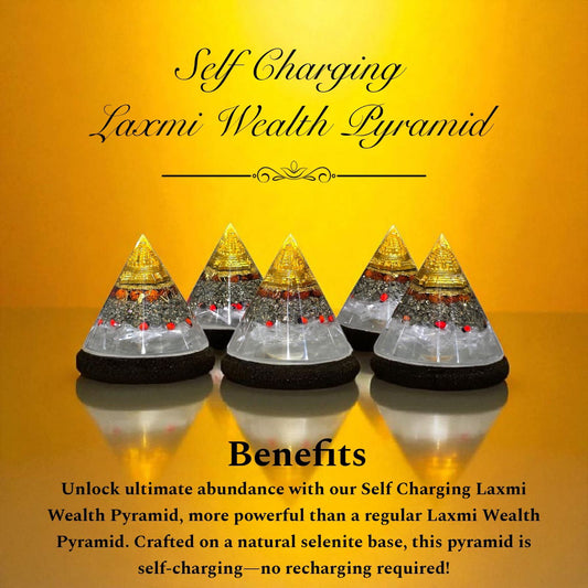 Self-Charging Laxmi Wealth Pyramid – 75mm Prosperity Energizer