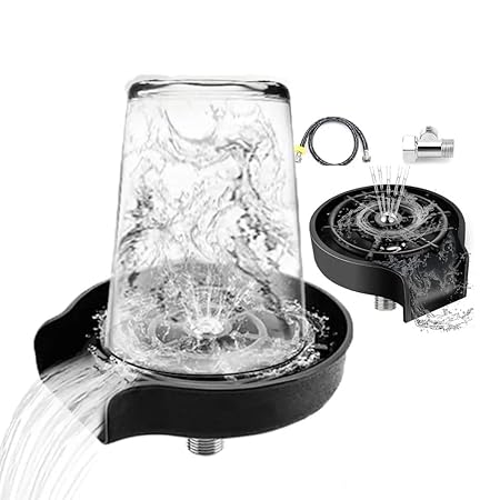 Glass Rinser for Kitchen Sinks Automatic Bottle Washer Glass Rinser for Baby Bottle Automatic Flushing Brush Kitchen Tools Gadgets