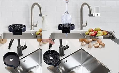 Glass Rinser for Kitchen Sinks Automatic Bottle Washer Glass Rinser for Baby Bottle Automatic Flushing Brush Kitchen Tools Gadgets