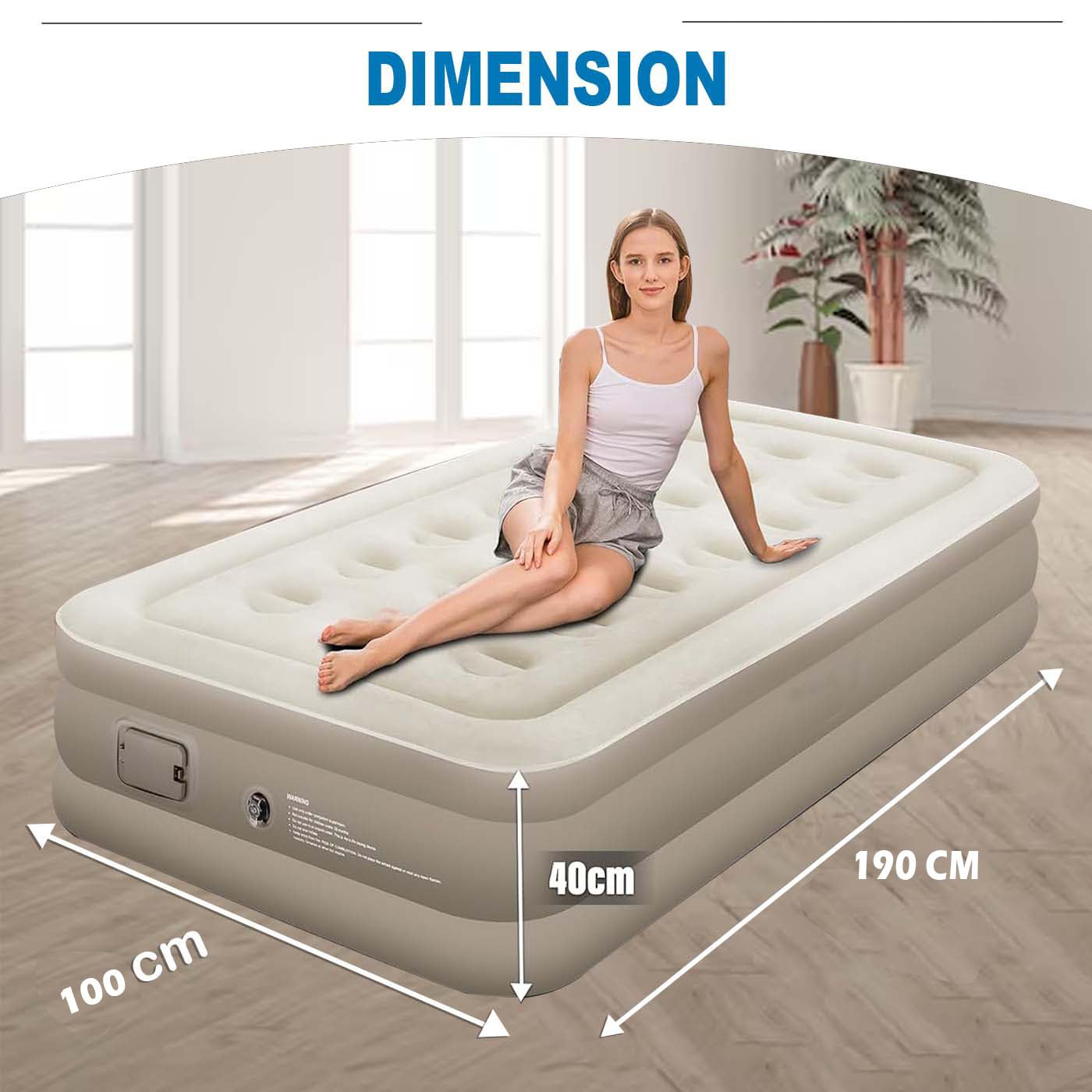 Air SIngle Mattress with Built in Pump