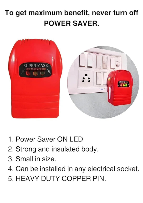 POWER SAVER Maxx Power Saver Gold Electricity Saving Device (ISI) (40% Save Upto Electricity Bill Everyday) Bill Saver Made in India Product Pack of 1