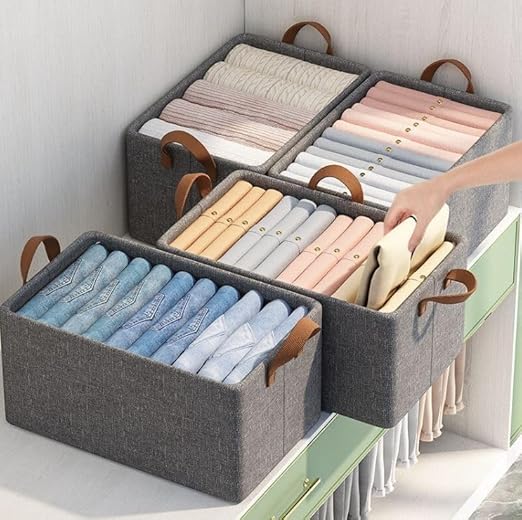 Foldable Fabric Storage Box with Handles