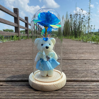 Crystal Rose with TeddyBear