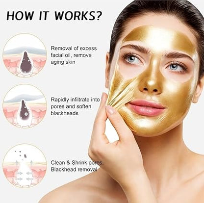 Gold Foil Peel Off Mask - Anti-Wrinkle, Anti-Aging Gold Face Mask (Buy 1 Get 1 Free)