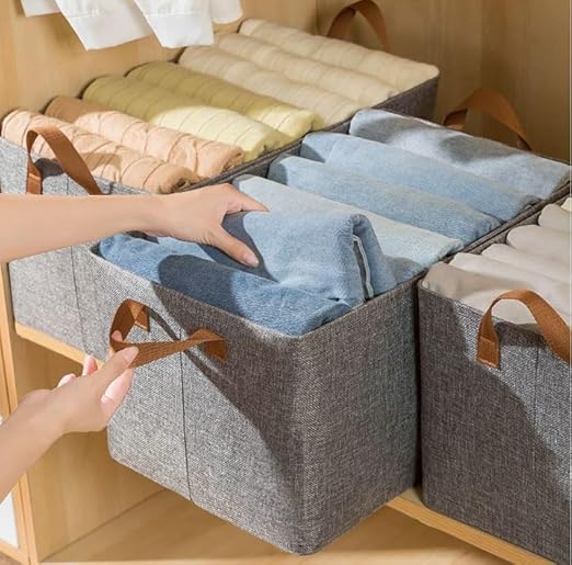 Foldable Fabric Storage Box with Handles