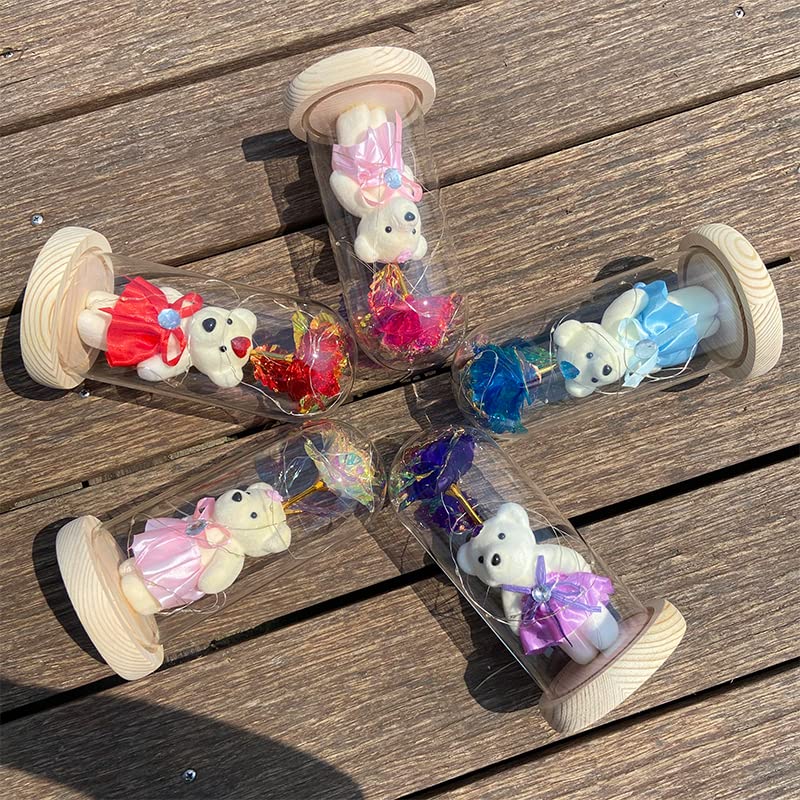 Crystal Rose with TeddyBear