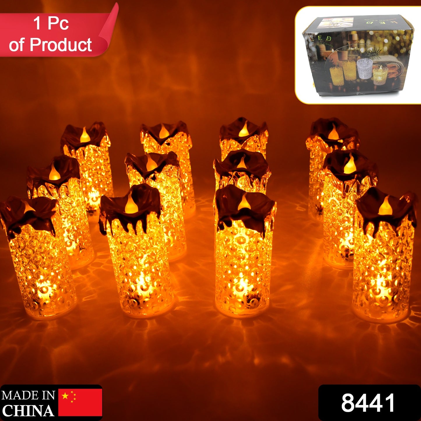 Gold Flameless Candles Led Tea Light Candle  (12 Pc)