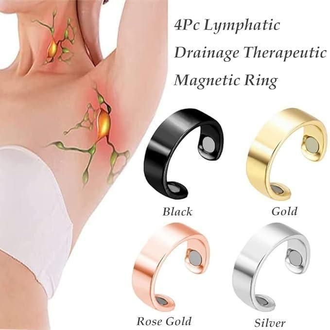 Lymphatic Drainage Therapeutic Magnetic Ring for Men and Women (Black)