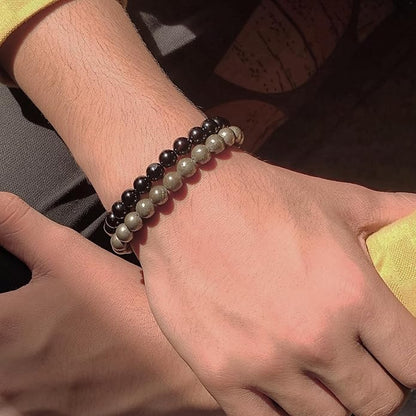 ✨ Richie Rich Combo Bracelet Set (Pyrite + Black Obsidian)