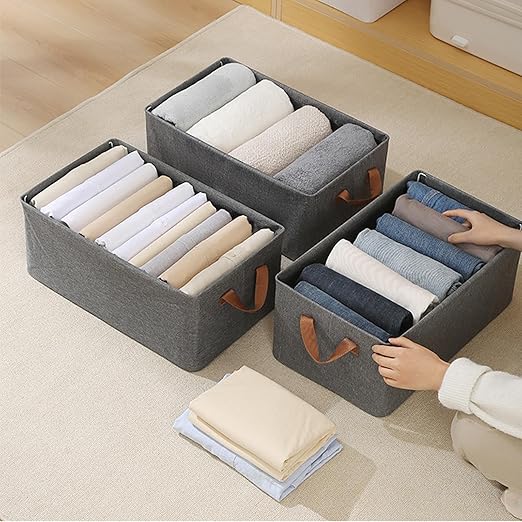 Foldable Fabric Storage Box with Handles