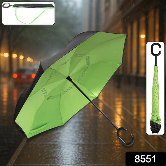 Sun & Rain Protection Umbrella with C-shaped Handle