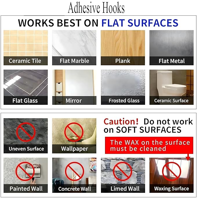 Self Adhesive Wall Hooks (Pack of 10)