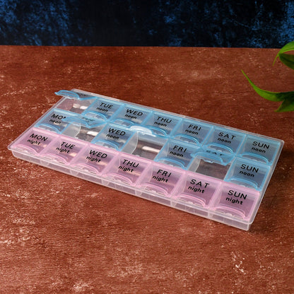 Weekly Pill Organizer Box With 21 Compartments (1 Pc)