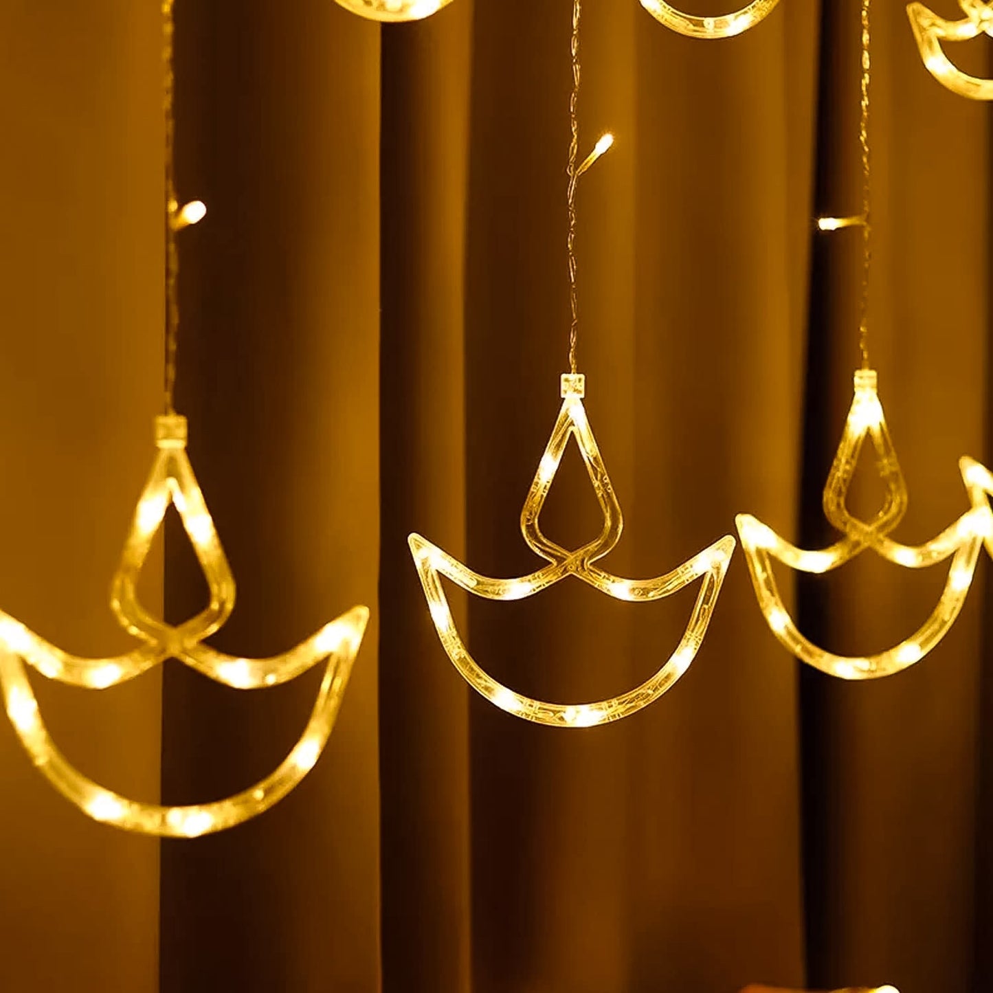12 Diya Curtain String Lights Window Curtain Lights