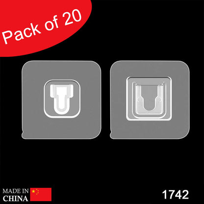 Magic Adhesive Plastic Wall Hooks Heavy Duty Hooks (Pack Of 20)