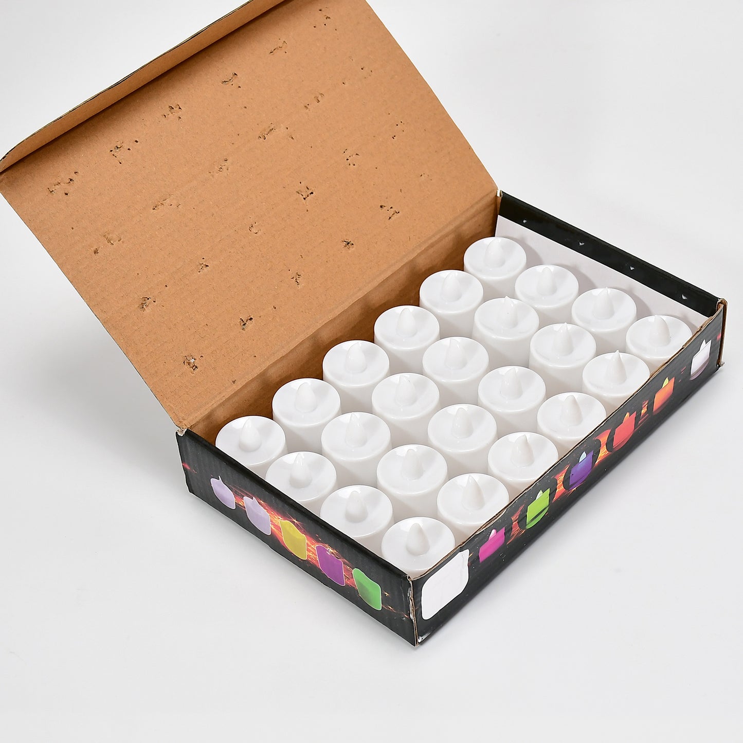 Pink Flameless Led Tealights Smokeless Plastic Decorative Candles - (Pack Of 24)