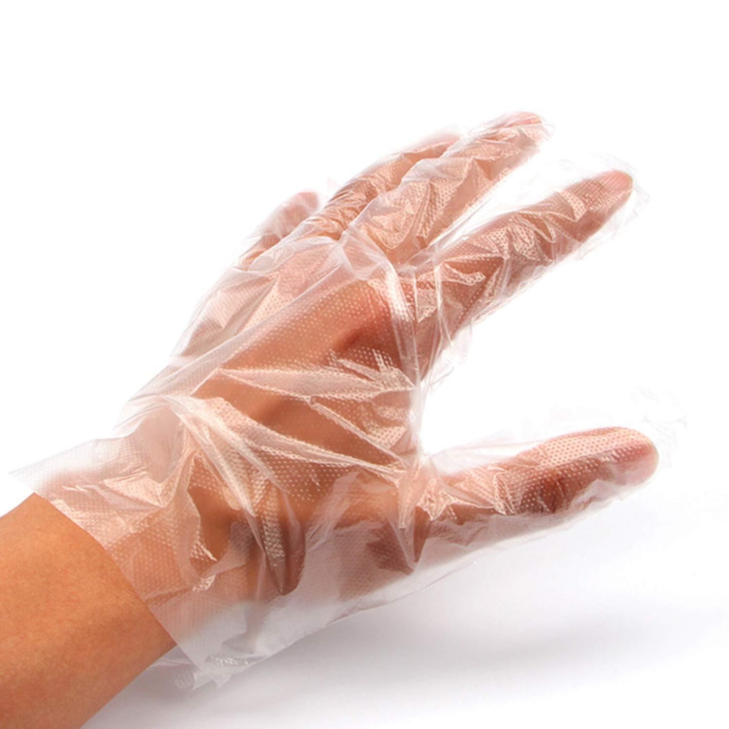 Plastic Transparent Disposable Clear Gloves (White) (100pc)