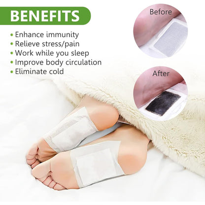 Kinoki Cleansing Detox Foot Pads Ginger  Salt Foot Patch -20pcs (Free Size White)