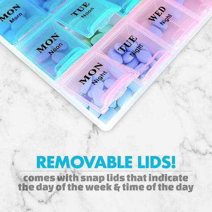 Weekly Pill Organizer Box With 21 Compartments (1 Pc)