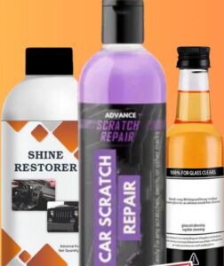Dashboard polish + Car scratch + Glass cleaner ( 3 items)