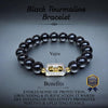 Black Tourmaline Bracelet with Vajra Charm