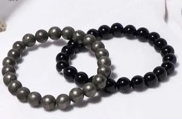 ✨ Richie Rich Combo Bracelet Set (Pyrite + Black Obsidian)