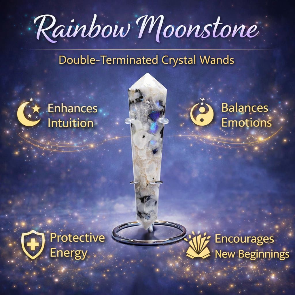 Double-Terminated Crystal Wands – Energy Healing & Meditation Tool