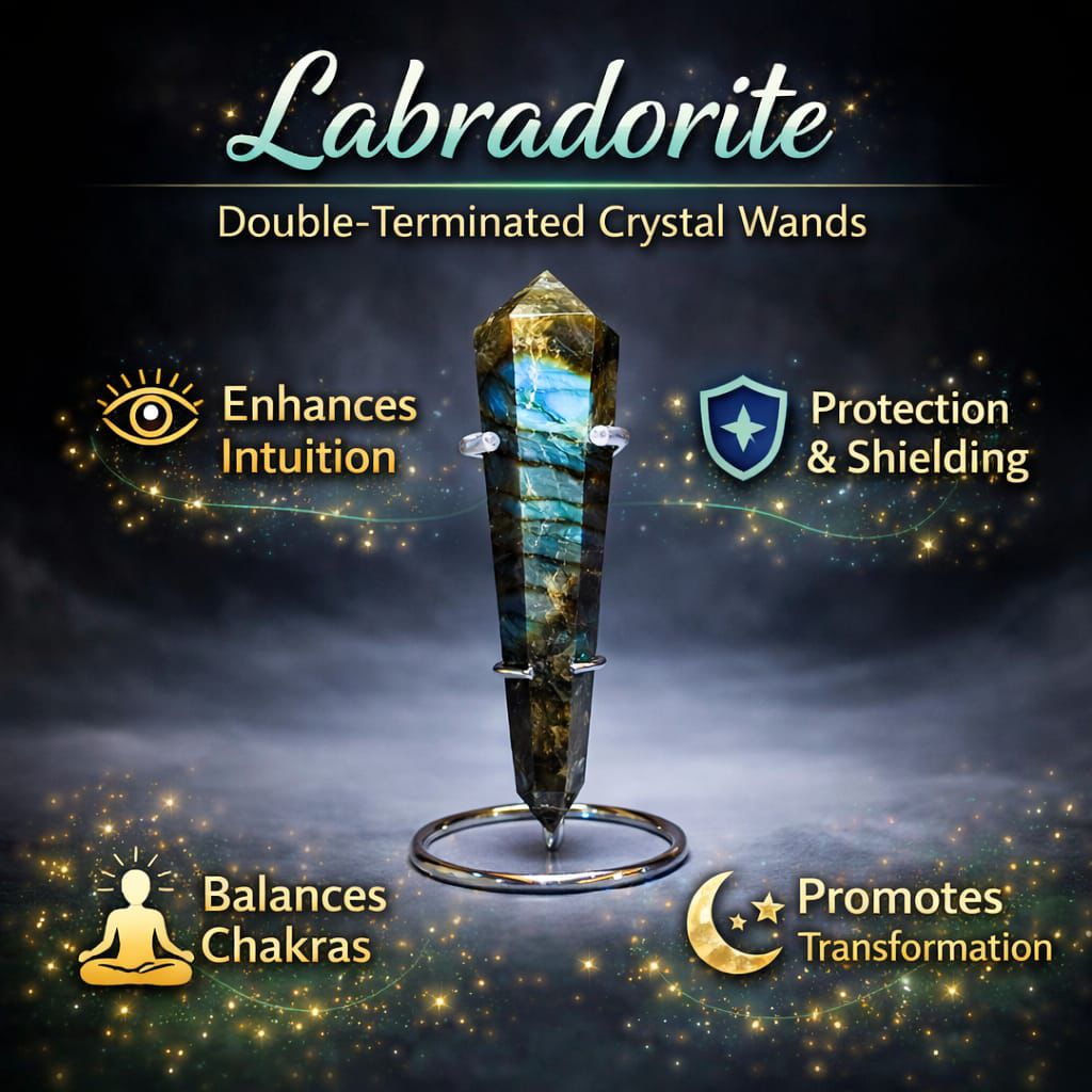 Double-Terminated Crystal Wands – Energy Healing & Meditation Tool