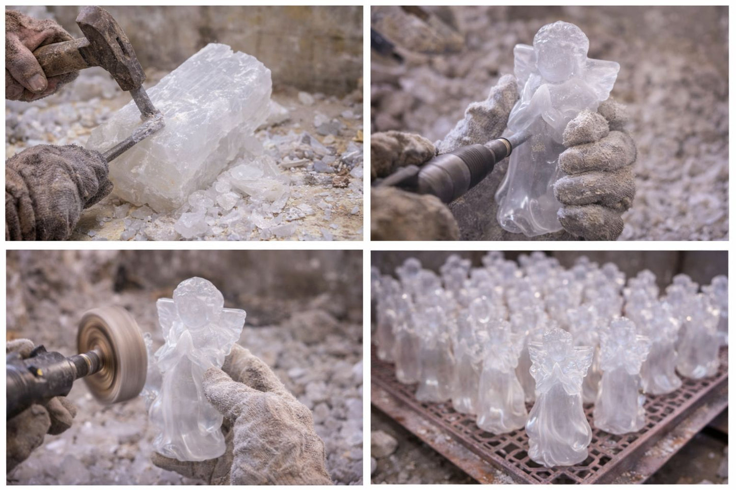 Pure Selenite Baby Angel – 5 Inch Hand-Carved Crystal Angel for Peace, Protection & Positivity