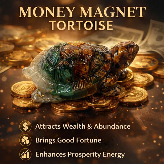 🐢 Money Magnet Tortoise – 2.5 Inch Crystal Wealth Symbol