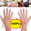 Plastic Transparent Disposable Clear Gloves (White) (100pc)