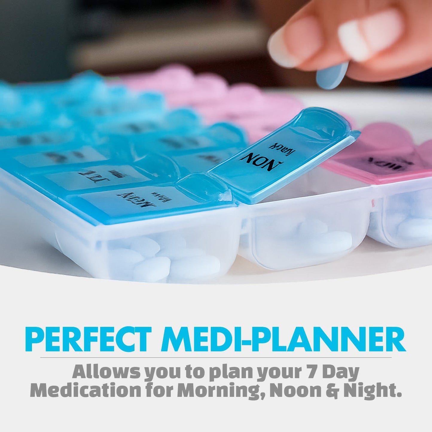 Weekly Pill Organizer Box With 21 Compartments (1 Pc)