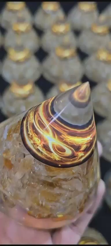 ✨🌼💫 Pyramid for Success – Citrine Energy Pyramid with Infinity Symbol ♾️