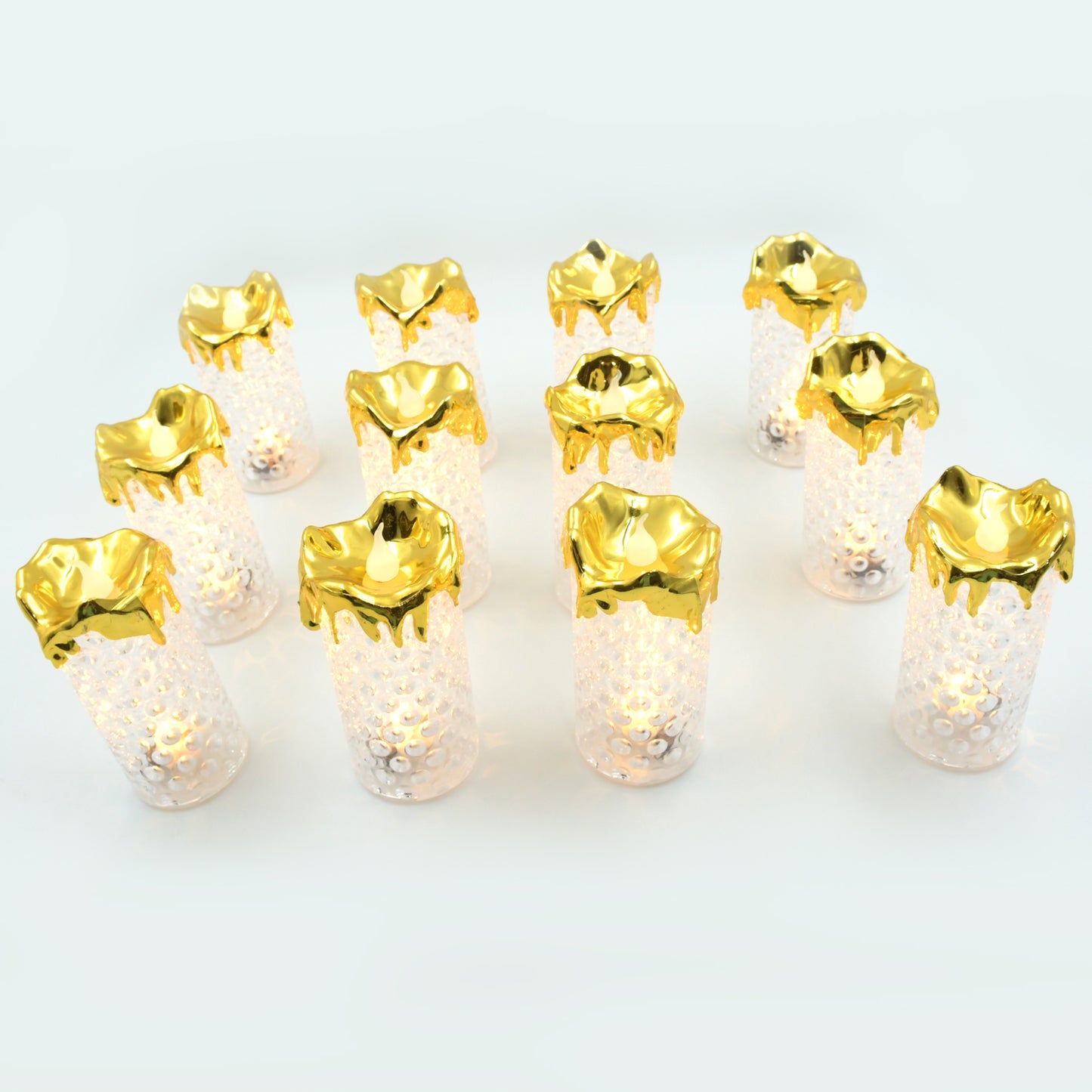 Gold Flameless Candles Led Tea Light Candle  (12 Pc)