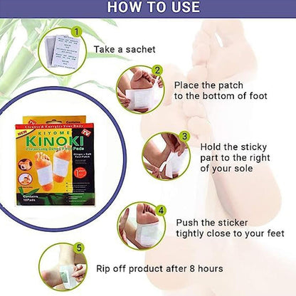 Kinoki Cleansing Detox Foot Pads Ginger  Salt Foot Patch -20pcs (Free Size White)