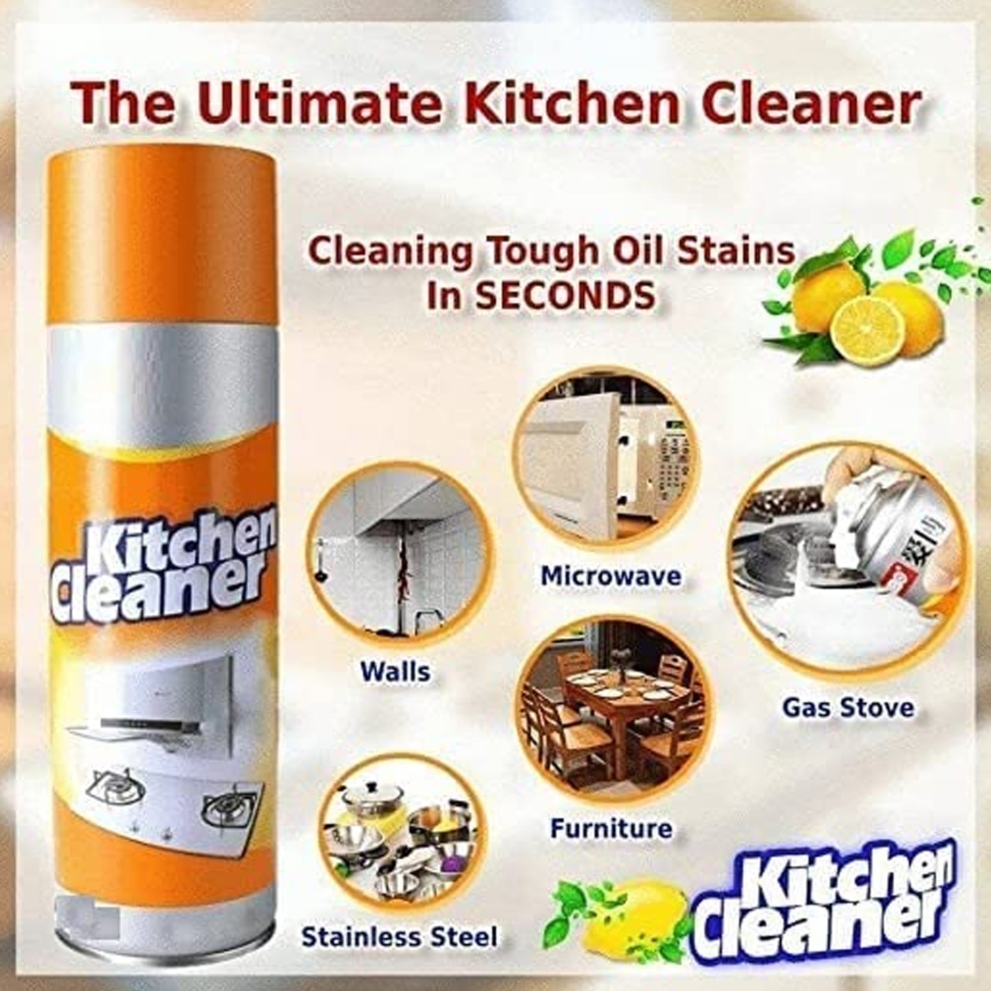 Multipurpose Bubble Foam Cleaner Kitchen Cleaner Spray (500 Ml)